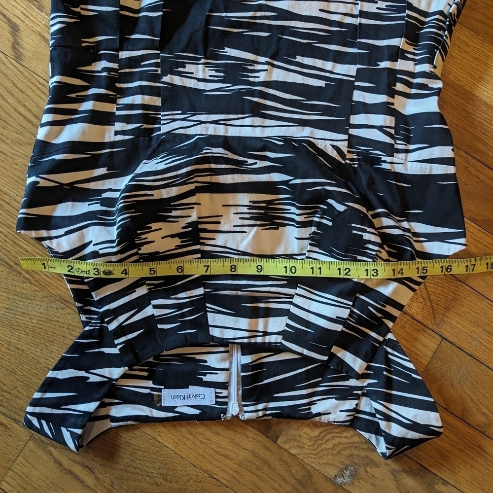 Calvin Klein Size 8 Black & Off White Brush Stroke A-Line Dress - Picture 6 of 8